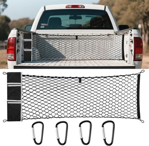 Cargo Net for Pickup Truck Bed Compatible with Chevy Chevrolet Silverado/GMC Sierra 1500 2500 HD 3500 HD Accessories 2000-2026 Divider Mesh Organizer Storage Netting Automotive Grocery Holder in Kuwait