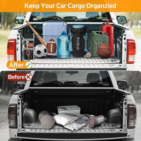 Cargo Net for Pickup Truck Bed Compatible with Chevy Chevrolet Silverado/GMC Sierra 1500 2500 HD 3500 HD Accessories 2000-2026 Divider Mesh Organizer Storage Netting Automotive Grocery Holder in Kuwait