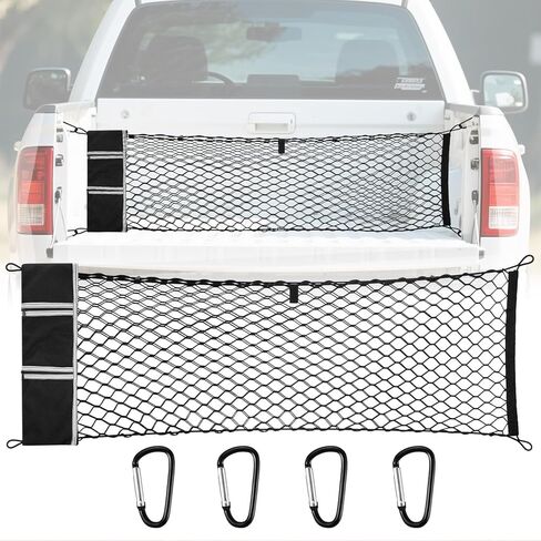 Cargo Net for Pickup Truck Bed Compatible with Chevy Chevrolet Silverado/GMC Sierra 1500 2500 HD 3500 HD Accessories 2000-2026 Divider Mesh Organizer Storage Netting Automotive Grocery Holder in Kuwait