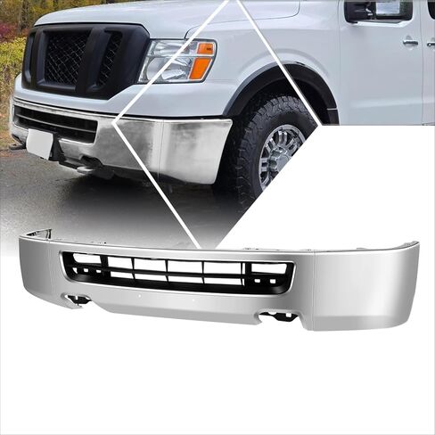 PM PERFORMOTOR Front Bumper Face Bar Replacement Compatible with 2012-2021 Nissan NV1500 NV2500 NV3500, with Fog Light Cutouts, Polished Chrome in Saudi Arabia