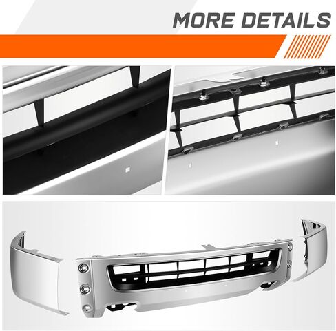 PM PERFORMOTOR Front Bumper Face Bar Replacement Compatible with 2012-2021 Nissan NV1500 NV2500 NV3500, with Fog Light Cutouts, Polished Chrome in Saudi Arabia