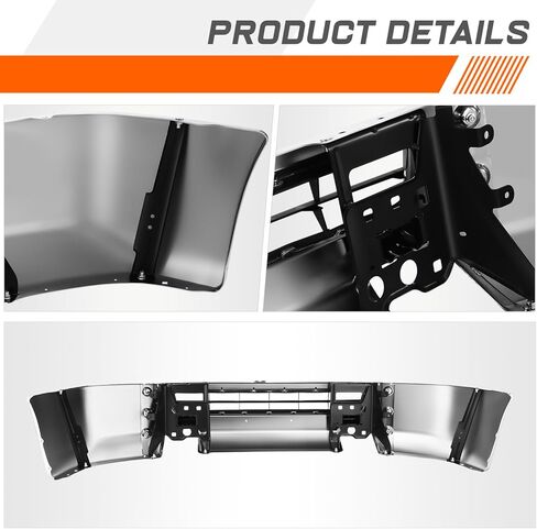 PM PERFORMOTOR Front Bumper Face Bar Replacement Compatible with 2012-2021 Nissan NV1500 NV2500 NV3500, with Fog Light Cutouts, Polished Chrome in Saudi Arabia