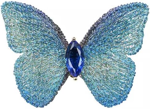 Elegant Butterfly Wedding Brooch for Women Fashion Cubic Zirconia Corsage Unique Embroidery Party Elegant Insect Butterfly Lapel Pin for Suit Coat Jacket Sweater Accessories Gift Xmas Birthday in Saudi Arabia