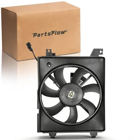 PartsFlow A/C Condenser Cooling Fan for 2001 2002 2003 2004 2005 2006 Hyundai Elantra 620-813 in Saudi Arabia