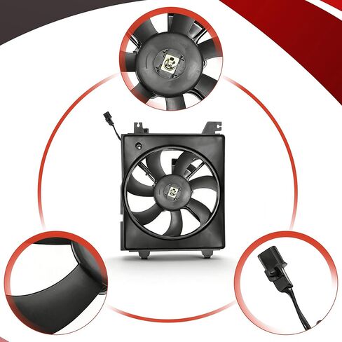 PartsFlow A/C Condenser Cooling Fan for 2001 2002 2003 2004 2005 2006 Hyundai Elantra 620-813 in Saudi Arabia