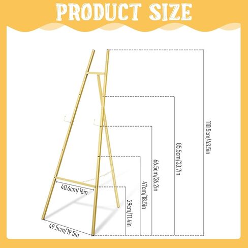 حامل حامل ذهبي من SHENLIU للعلامة، حامل عرض معدني عالي التحمل من 4 طبقات مع سلسلة قابلة للتعديل للوحات وملصقات حفلات الزفاف وصور علامات الترحيب والعرض التجاري in Kuwait