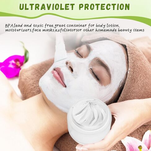 Glass Bamboo Jars with Lid,Empty Round Frosted Glass Jar Holder with Inner liner,Small Travel Cosmetic Jars for Moisturizer,Foundation,Lotion,Cream,body butter,Candle Making-6 Pcs (100ml) in Kuwait