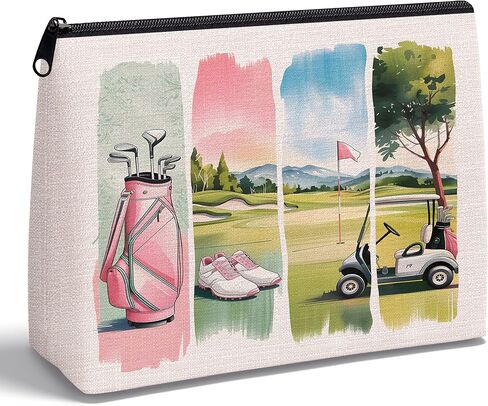 Golf Gifts for Women — Gifts for Women Golfers, Preppy Golf Makeup Bag Cosmetic Bag Makeup Zipper Pouch in Saudi Arabia