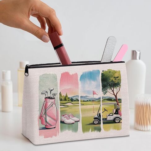 Golf Gifts for Women — Gifts for Women Golfers, Preppy Golf Makeup Bag Cosmetic Bag Makeup Zipper Pouch in Saudi Arabia