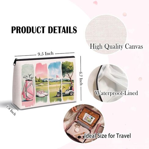 Golf Gifts for Women — Gifts for Women Golfers, Preppy Golf Makeup Bag Cosmetic Bag Makeup Zipper Pouch in Saudi Arabia