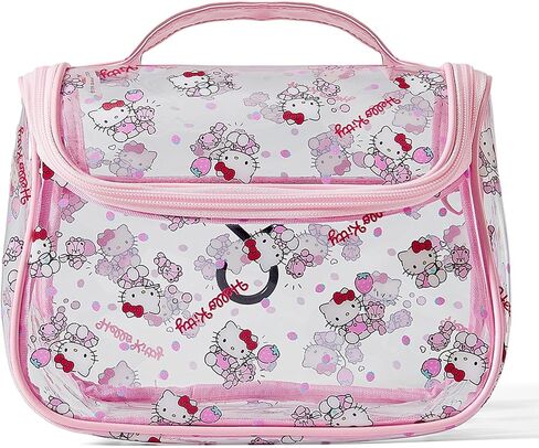 حقيبة مكياج لطيفة، حقيبة أدوات الزينة الكرتونية، حقيبة مكياج شفافة، حقيبة مستحضرات تجميل للسفر بسحاب، أفضل الهدايا للنساء (أحمر) in Kuwait