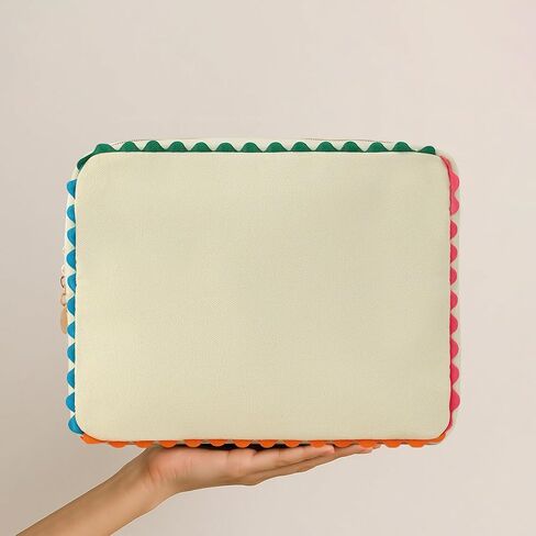 حقيبة مكياج من القماش للنساء، حقيبة مستحضرات تجميل لطيفة على شكل رف قوس قزح، منظم أدوات الزينة أثناء السفر، للاستخدام اليومي، الشاطئ وهدية لصديقتك in Kuwait