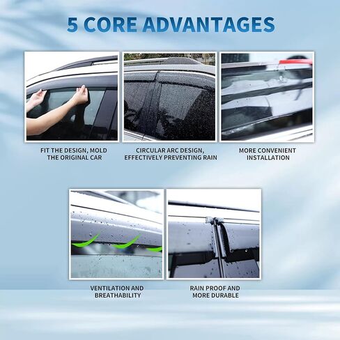 Window Visors Rain Guards for BMW 5 Series i MK7-G30 2017-2023 Accessories,Side Window Deflectors Rain Visors, Classic Style in Smoke Black, 4PCS in Saudi Arabia