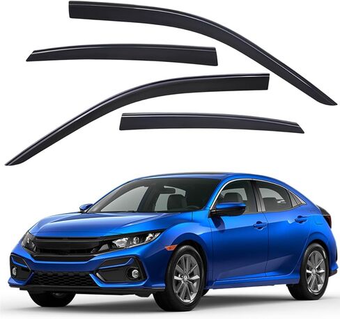 Lightronic Extra Durable Outside-Mount Low-Profile Auto Vent Window Visors, Fits 2022-2025 Honda Civic (Sedan), UV Protection Rain Guards, Original Wind Deflectors, Smoke, 4-Pcs in Saudi Arabia
