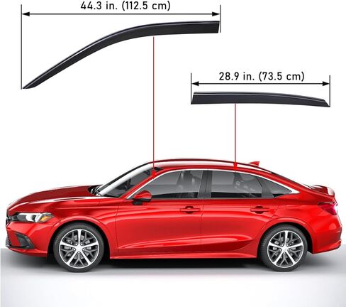 Lightronic Extra Durable Outside-Mount Low-Profile Auto Vent Window Visors, Fits 2022-2025 Honda Civic (Sedan), UV Protection Rain Guards, Original Wind Deflectors, Smoke, 4-Pcs in Saudi Arabia