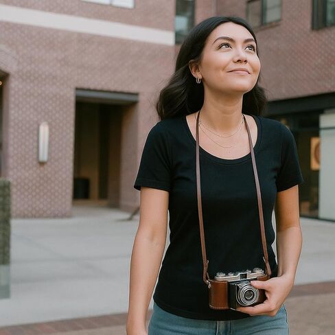 Womens Organic T Shirt | Fair Trade Scoop Neck Tee | Certified Organic 100% Cotton Shirt | Eco Friendly | Black/White in Kuwait