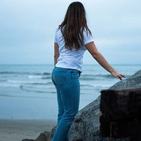 Womens Organic T Shirt | Fair Trade Scoop Neck Tee | Certified Organic 100% Cotton Shirt | Eco Friendly | Black/White in Kuwait