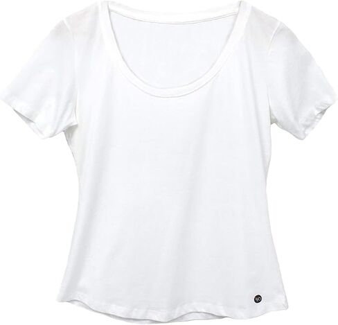 Womens Organic T Shirt | Fair Trade Scoop Neck Tee | Certified Organic 100% Cotton Shirt | Eco Friendly | Black/White in Kuwait