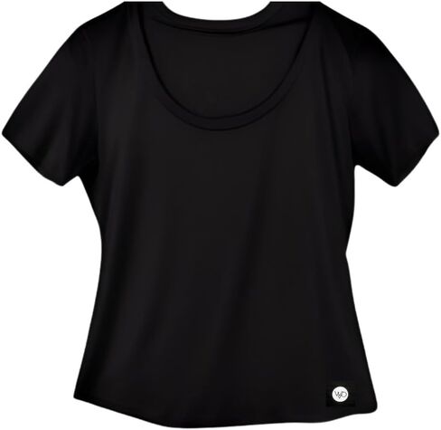 Womens Organic T Shirt | Fair Trade Scoop Neck Tee | Certified Organic 100% Cotton Shirt | Eco Friendly | Black/White in Kuwait