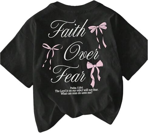 تي شيرت نسائي من SOLY HUX برسوم Y2k مطبوع عليه حروف فيونكة لطيفة وأكمام قصيرة جمالية تي شيرت صيفي in Kuwait