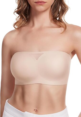 HBselect Strapless Bras for Women Seamless Non-Slip Silicone Padded Bandeau Bra Comfort Wireless Tube Top Bralette in Kuwait