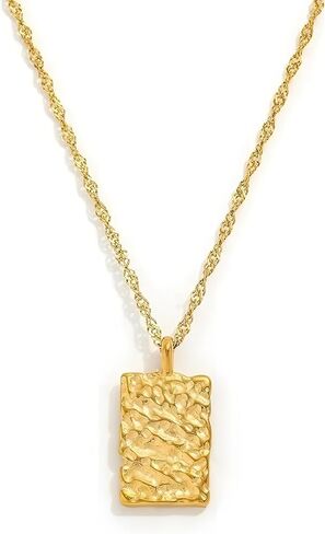 قلادات قلادة مربعة كبيرة على شكل قرص للنساء، سلسلة بدلاية هندسية، قلادات لطيفة على شكل علامة لذيذة للنساء، مجوهرات نسائية عصرية وبسيطة in Kuwait