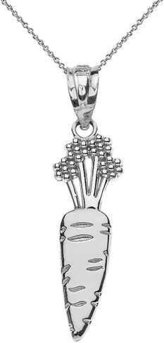 Claddagh Gold 925 Sterling Silver Carrot Vegetable Charm Pendant Necklace in Saudi Arabia