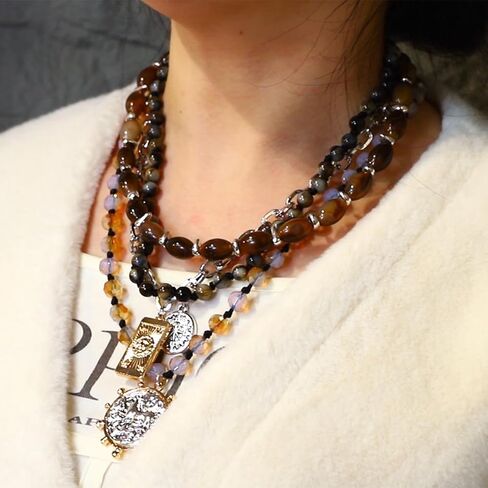 Beaded Coin Necklaces for Women, Vintage Multi-layer Coin Pendant Necklace, Ethnic Chain Collar Jewelry Gift in Kuwait