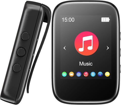 مشغل MP3 بلوتوث، مشغل موسيقى محمول مع راديو FM، مسجل صوت، مشغل صوت رقمي للكتب الإلكترونية مع ذاكرة داخلية 16 جيجابايت تدعم بطاقة TF حتى 128 جيجابايت in Saudi Arabia