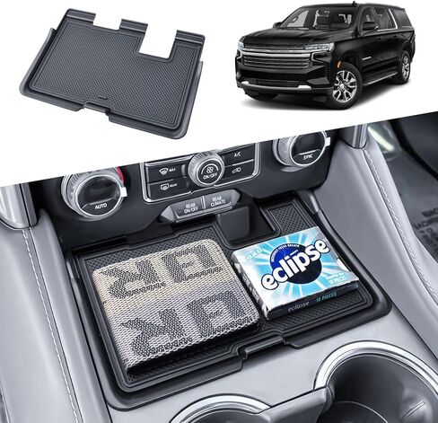 منظم وحدة التحكم المركزية متوافق مع الملحقات الداخلية 2021-2024 Chevy Tahoe/Suburban وGMC Yukon/YukonXL، وصينية تخزين مسند الذراع بغطاء مقصورة مخفية (ليس لموديلات Denali أو 2025) in Saudi Arabia