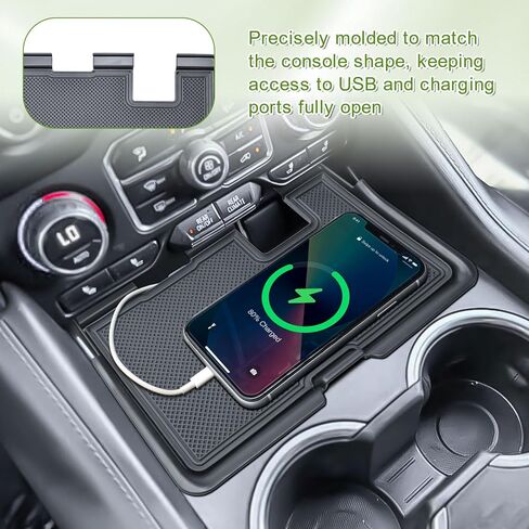 منظم وحدة التحكم المركزية متوافق مع الملحقات الداخلية 2021-2024 Chevy Tahoe/Suburban وGMC Yukon/YukonXL، وصينية تخزين مسند الذراع بغطاء مقصورة مخفية (ليس لموديلات Denali أو 2025) in Saudi Arabia