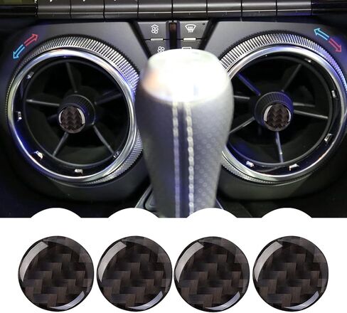 RUIANTE Compatible with Carbon Fiber Center Console Air Conditioner Outlet Trim Interior Accessories for Camaro 2015 2016 2017 2018 2019 2020 2021 (4pcs Blue) in Saudi Arabia