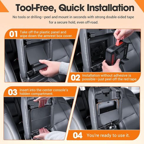 TACORBO Center Console Hidden Storage Organizer Compatible with Jeep Gladiator JT 2020-2024 and Jeep Wrangler JL/JLU 2018-2025, Wrangler 4XE One-Touch Armrest Hidden Secret Compartment Box in Saudi Arabia