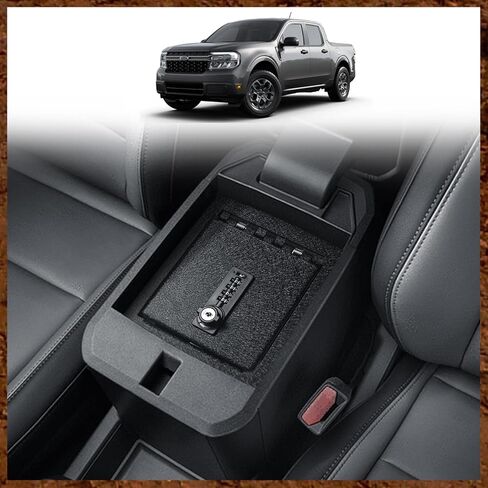 Muslogy Auto Center Console Organizer Safe Vault Lock Box Armrest Storage Compatible With Ford Maverick 2022-2025 2026 Center Console Insert Security Vault Organizer with 4 Digit Combo Password in Saudi Arabia