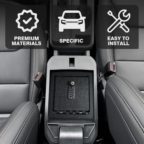 Muslogy Auto Center Console Organizer Safe Vault Lock Box Armrest Storage Compatible With Ford Maverick 2022-2025 2026 Center Console Insert Security Vault Organizer with 4 Digit Combo Password in Saudi Arabia