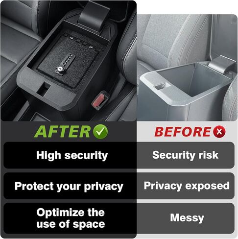 Muslogy Auto Center Console Organizer Safe Vault Lock Box Armrest Storage Compatible With Ford Maverick 2022-2025 2026 Center Console Insert Security Vault Organizer with 4 Digit Combo Password in Saudi Arabia