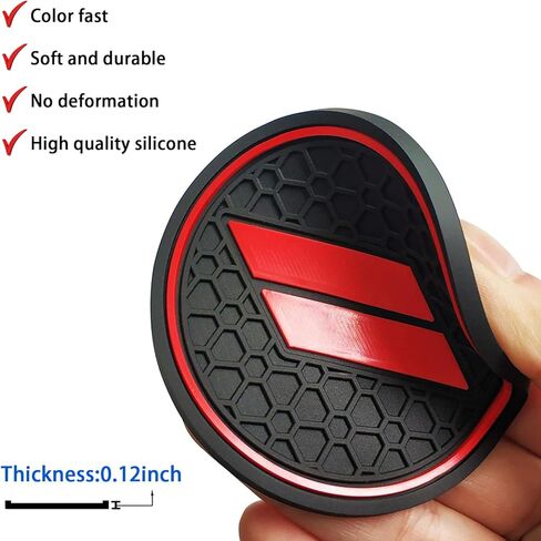 11 قطعة من بطانات حامل الأكواب المخصصة من jeseny، بطانات وحدة التحكم المركزية لجيب الباب لملحقات دودج تشالنجر 2015-2023، سجادات داخلية مضادة للغبار ووسادات مضادة للانزلاق (أحمر)، JEZH1000RE-11PC in Kuwait