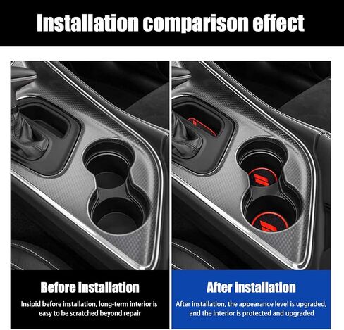 11 قطعة من بطانات حامل الأكواب المخصصة من jeseny، بطانات وحدة التحكم المركزية لجيب الباب لملحقات دودج تشالنجر 2015-2023، سجادات داخلية مضادة للغبار ووسادات مضادة للانزلاق (أحمر)، JEZH1000RE-11PC in Kuwait