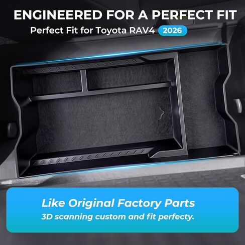 Center Console Organizer Tray Armrest Storage Box for Toyota RAV4 2026, Interior Accessories Insert Storage Tray for 2026 RAV 4, Black in Saudi Arabia