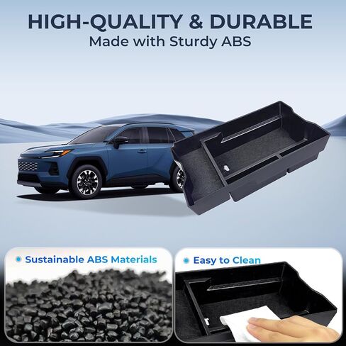 Center Console Organizer Tray Armrest Storage Box for Toyota RAV4 2026, Interior Accessories Insert Storage Tray for 2026 RAV 4, Black in Saudi Arabia