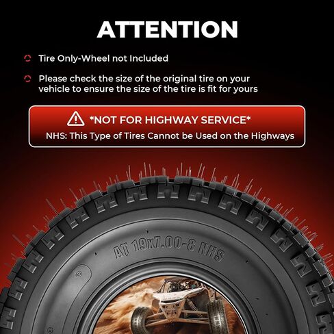 مجموعة من 4 إطارات ATV/UTV 19x7-8 أمامية و18x9.5-8 خلفية لجميع التضاريس، 19x7x8 و18x9.5x8,4 طبقات، مداس غير اتجاهي، بدون أنبوب in Kuwait