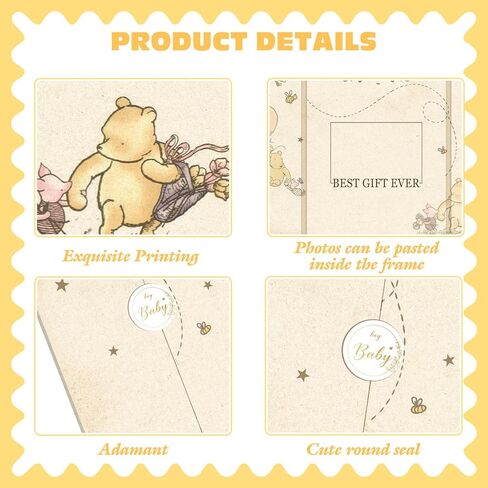 Winnie Baby Shower Guest Book, Winnie Baby Shower Signature Board, The Pooh Guest Books to Sign in, Boy or Girl Welcome Signature Memory Books Gifts for Girls Creative in Saudi Arabia