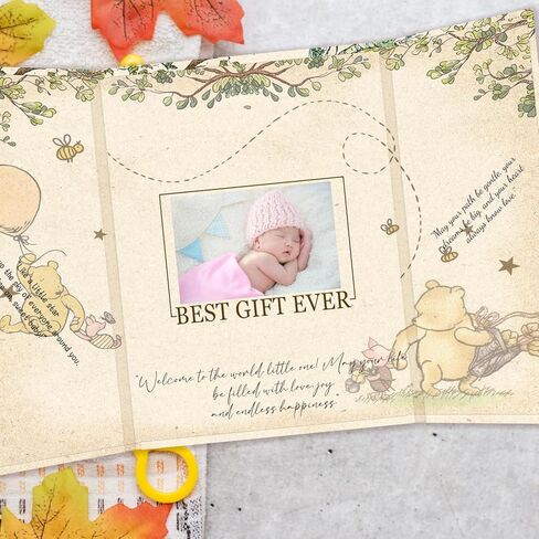 Winnie Baby Shower Guest Book, Winnie Baby Shower Signature Board, The Pooh Guest Books to Sign in, Boy or Girl Welcome Signature Memory Books Gifts for Girls Creative in Saudi Arabia