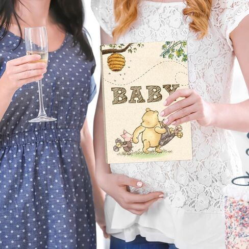 Winnie Baby Shower Guest Book, Winnie Baby Shower Signature Board, The Pooh Guest Books to Sign in, Boy or Girl Welcome Signature Memory Books Gifts for Girls Creative in Saudi Arabia