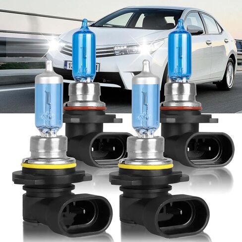 SHENKENUO مناسب لـ Corolla (1993-1997,2001-2015) 9005 High Beam + 9006 Low Beam Ultra - مجموعة مصابيح أمامية هالوجين عالية الأداء، التوصيل والتشغيل، حزمة من 4 قطع in Kuwait