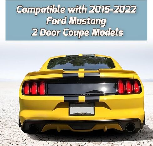 Rear Trunk Spoiler Compatible with 2015-2022 Mustang, H Style Spoiler Wing Triple Yellow (Color Code: H3) in Saudi Arabia
