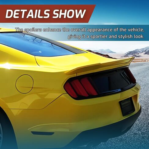 Rear Trunk Spoiler Compatible with 2015-2022 Mustang, H Style Spoiler Wing Triple Yellow (Color Code: H3) in Saudi Arabia