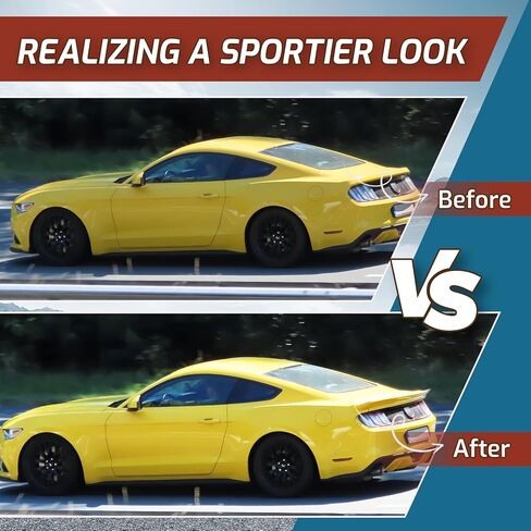 Rear Trunk Spoiler Compatible with 2015-2022 Mustang, H Style Spoiler Wing Triple Yellow (Color Code: H3) in Saudi Arabia