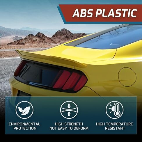 Rear Trunk Spoiler Compatible with 2015-2022 Mustang, H Style Spoiler Wing Triple Yellow (Color Code: H3) in Saudi Arabia