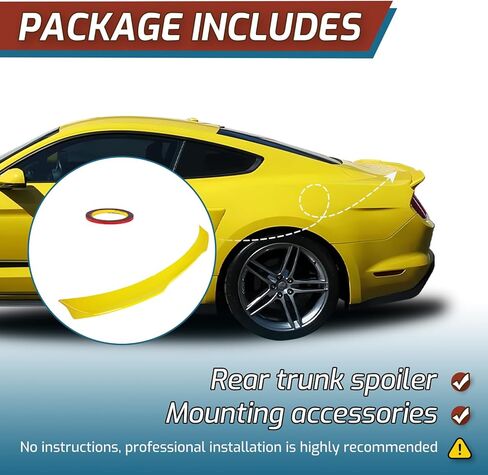 Rear Trunk Spoiler Compatible with 2015-2022 Mustang, H Style Spoiler Wing Triple Yellow (Color Code: H3) in Saudi Arabia